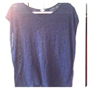Navy semi sheer top
